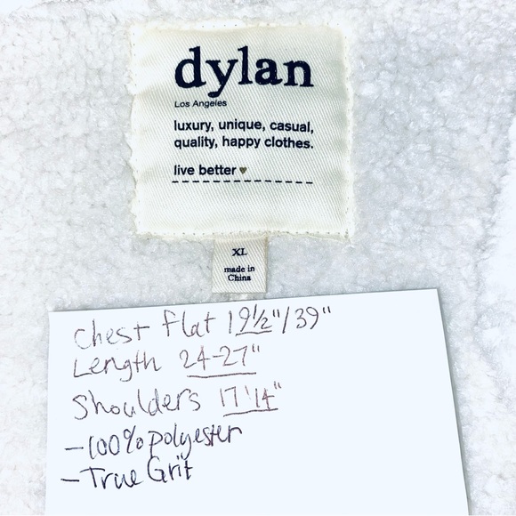 DYLAN LA True Grit Shearling Sherpa Faux Suede Vest tan XL - Picture 5 of 7